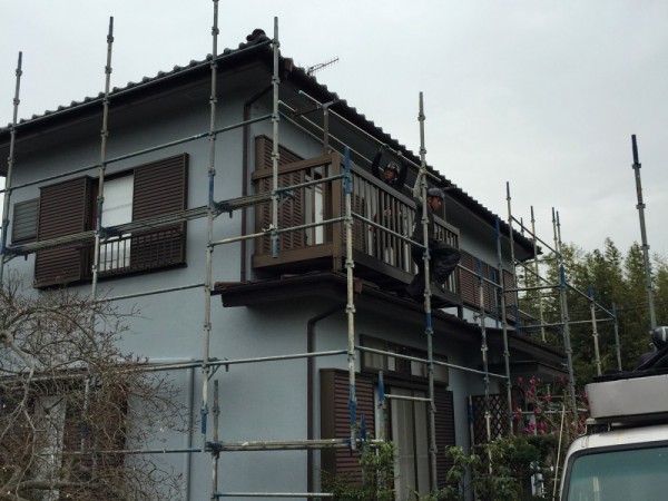 粕谷様邸足場設置